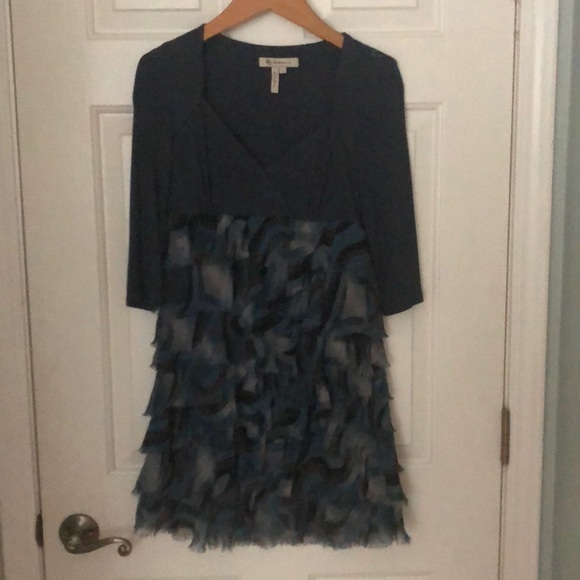 BCBG Dresses & Skirts - BCBG Blue ruffle dress BCBG Dresses & Skirts - BCBG Blue ruffle dress
